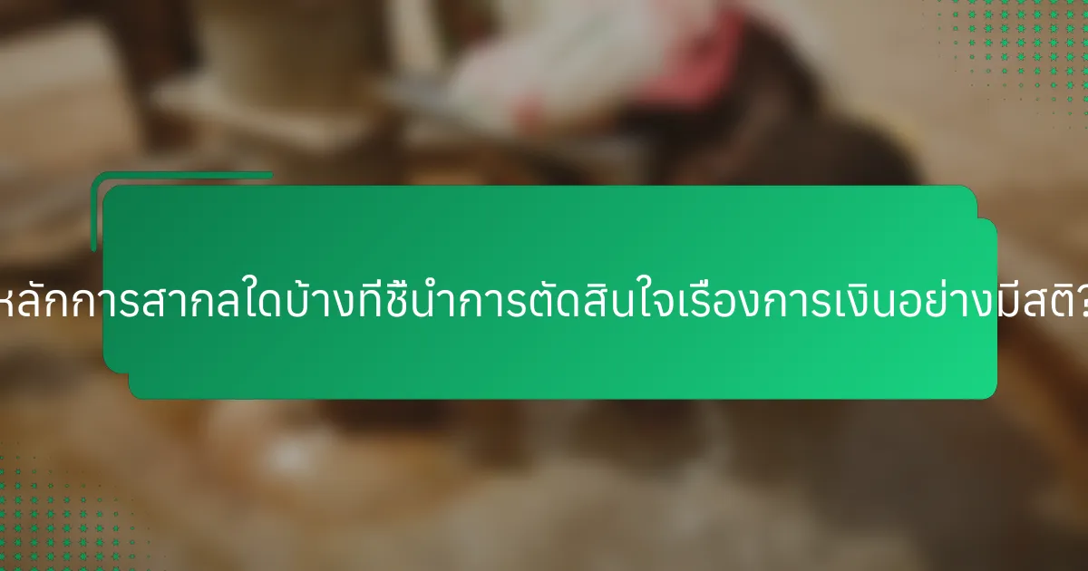 หลักการสากลใดบ้างที่ชี้นำการตัดสินใจเรื่องการเงินอย่างมีสติ?