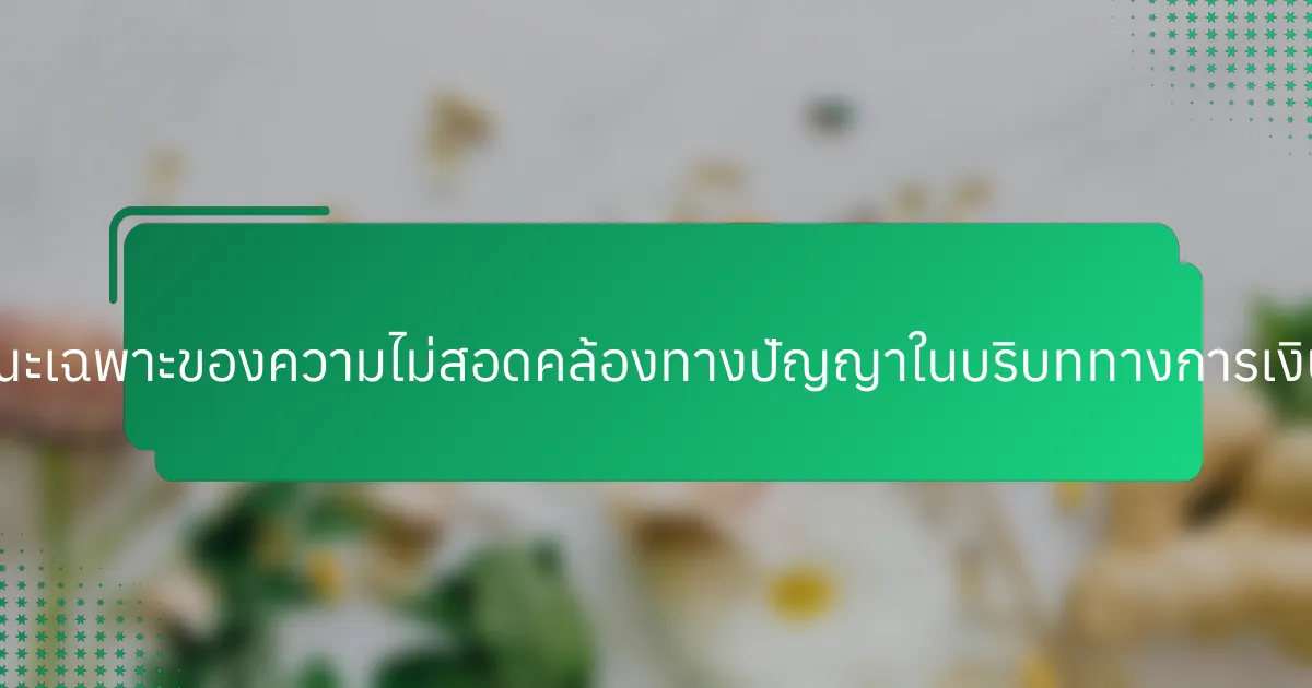 คุณลักษณะเฉพาะของความไม่สอดคล้องทางปัญญาในบริบททางการเงินคืออะไร?