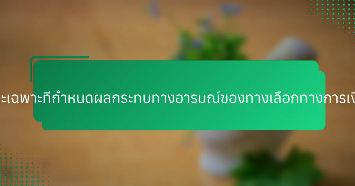 คุณลักษณะเฉพาะที่กำหนดผลกระทบทางอารมณ์ของทางเลือกทางการเงินคืออะไร?