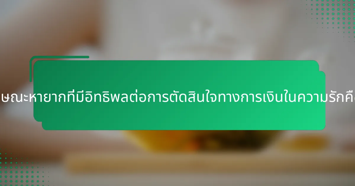 คุณลักษณะหายากที่มีอิทธิพลต่อการตัดสินใจทางการเงินในความรักคืออะไร?