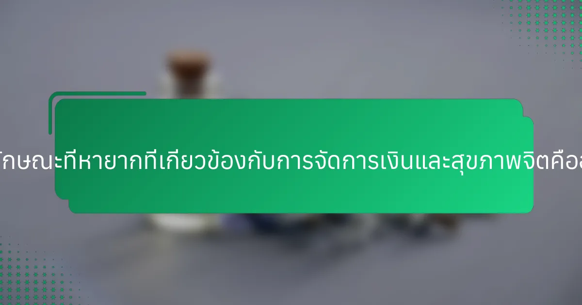 คุณลักษณะที่หายากที่เกี่ยวข้องกับการจัดการเงินและสุขภาพจิตคืออะไร?