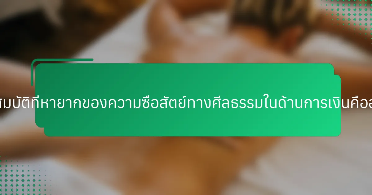 คุณสมบัติที่หายากของความซื่อสัตย์ทางศีลธรรมในด้านการเงินคืออะไร?