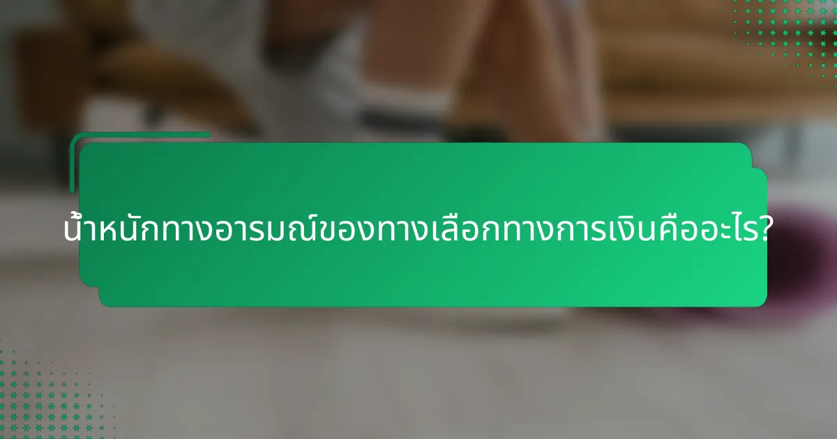 น้ำหนักทางอารมณ์ของทางเลือกทางการเงินคืออะไร?