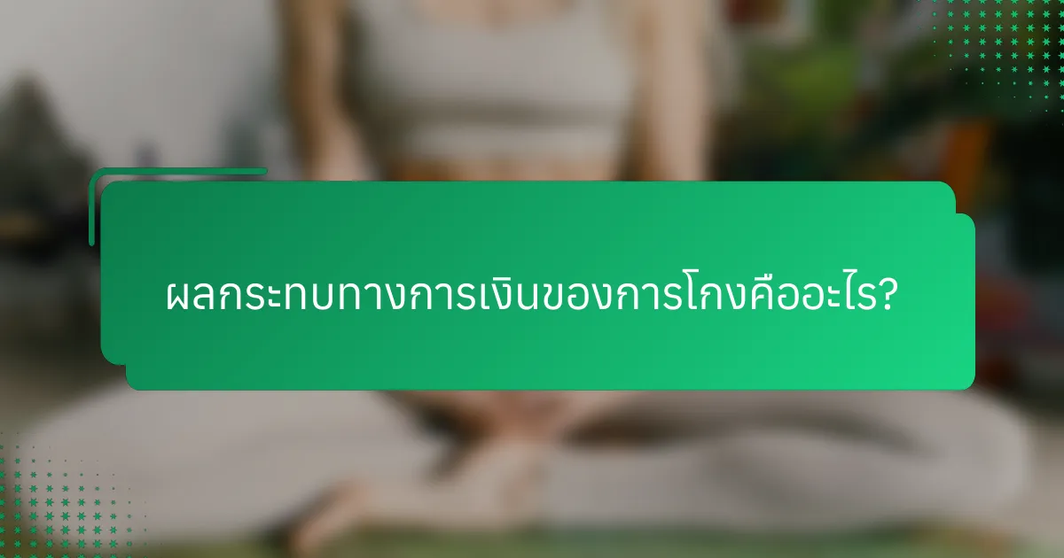 ผลกระทบทางการเงินของการโกงคืออะไร?