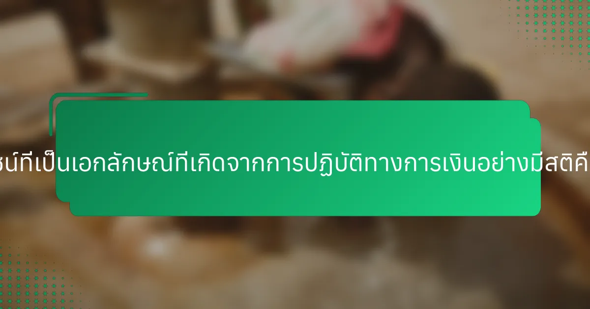ประโยชน์ที่เป็นเอกลักษณ์ที่เกิดจากการปฏิบัติทางการเงินอย่างมีสติคืออะไร?
